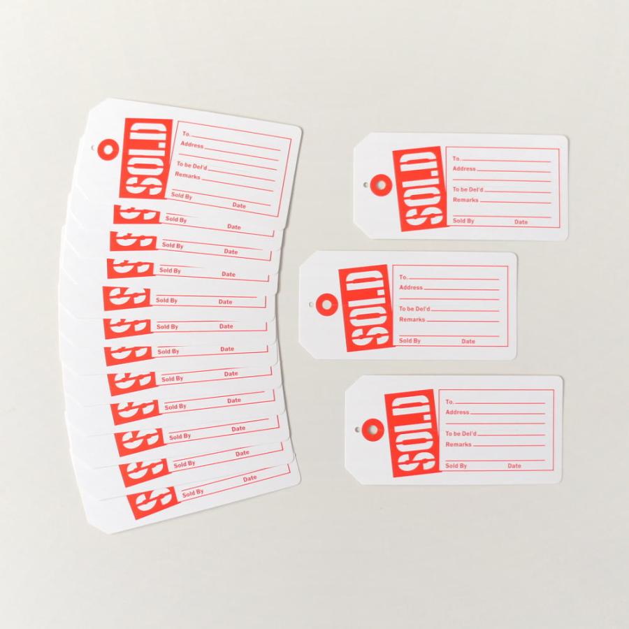 【送料無料】USA アメリカンスタイル 売約済み用タグ スリット式 SOLD 赤 15枚入り 値札 下げ札 英字 米国輸入品 |  | 03
