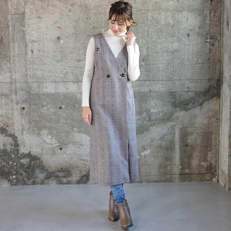 ジレ ロングワンピース 2way レディース ロングジレ ベスト アウター 秋 冬 重ね着 11 60 61 Nuuヤフー店 通販 Yahoo ショッピング