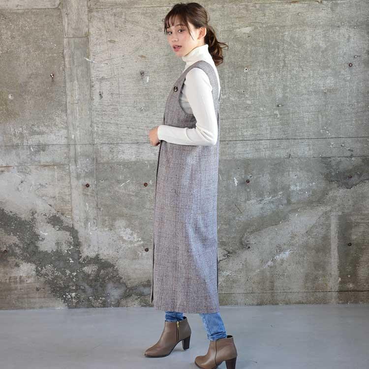 ジレ ロングワンピース 2way レディース ロングジレ ベスト アウター 秋 冬 重ね着 11 60 61 Nuuヤフー店 通販 Yahoo ショッピング