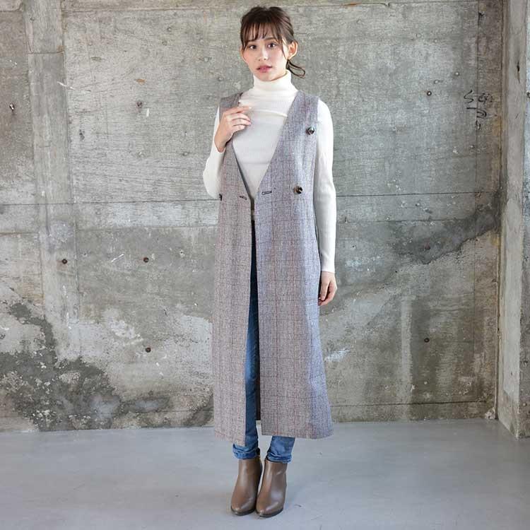 ジレ ロングワンピース 2way レディース ロングジレ ベスト アウター 秋 冬 重ね着 11 60 61 Nuuヤフー店 通販 Yahoo ショッピング