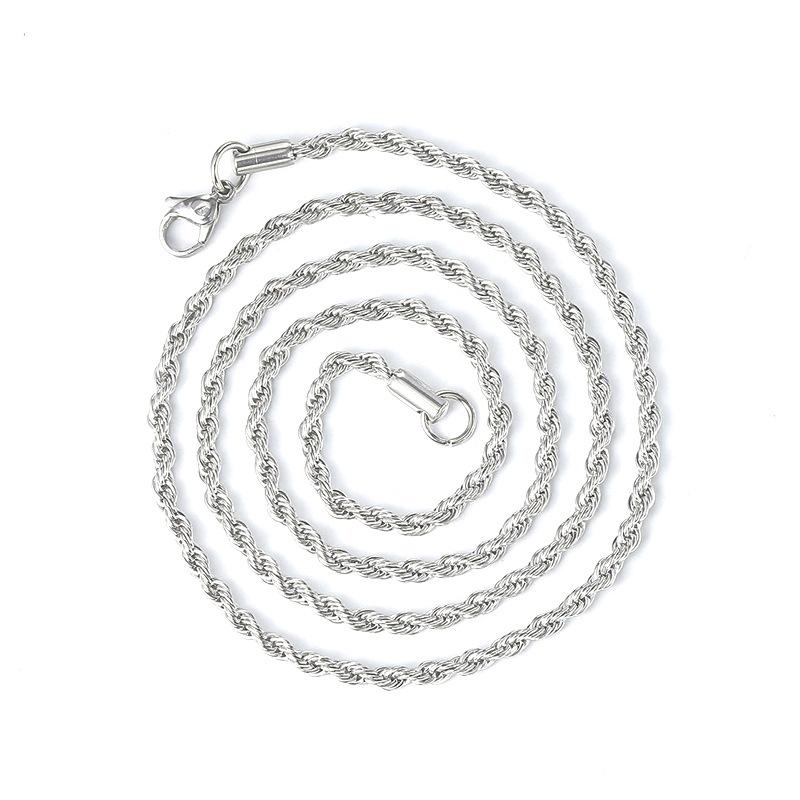 メンズ ネックレス ロープチェーン ワイヤーネックレス ステンレス アレルギー対応 シルバー 2mm, 3mm, 5mmのサイズ 10代 20代 30代 40代 50代 60代 70代 | ブランド登録なし | 02