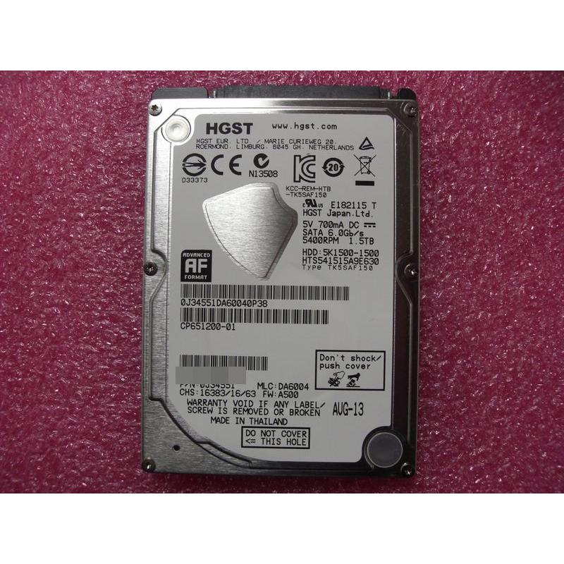 HGST 中古・ほとんど未使用・2.5インチHDD 9.5mm 1.5TB SATA HGST