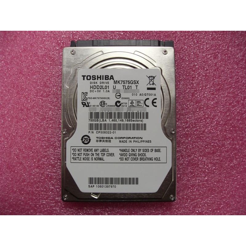 TOSHIBA 中古・ほとんど未使用・2.5インチHDD 9.5mm 750GB SATA TOSHIBA 中古・ほとんど未使用・2.5インチHDD 9.5mm 750GB SATA