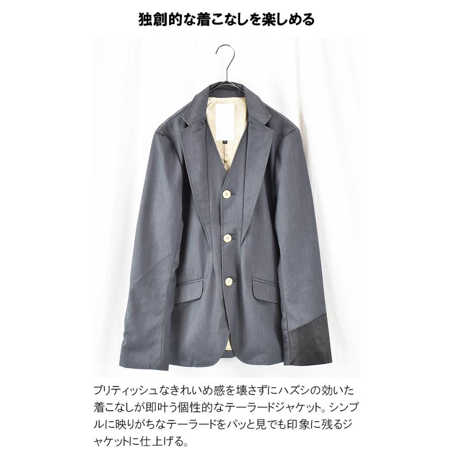 細身 テーラードジャケット メンズ 長袖 フェイクレイヤード ブレザー 