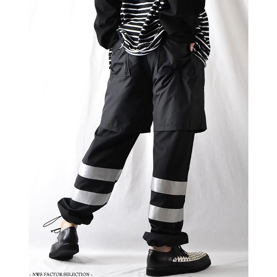 ワイドパンツ メンズ バギーパンツ モード系 ハーフパンツ 重ね着風 パンツ ボトムス ファッション 韓国 ストリート 黒 Nws Pt Nws Factor 通販 Yahoo ショッピング
