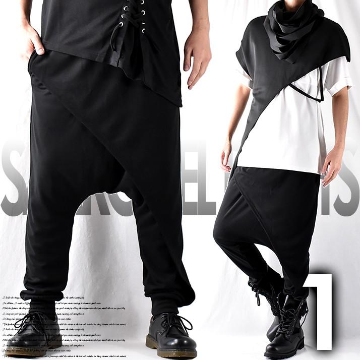 サルエルパンツ 腰巻き風 メンズ モード系 ジョガーパンツ イージーパンツ ジョッパーズ カットソー地 春 夏 ブラック おしゃれ 個性的 衣装 新品 新作 Nws Pt Nws Factor 通販 Yahoo ショッピング