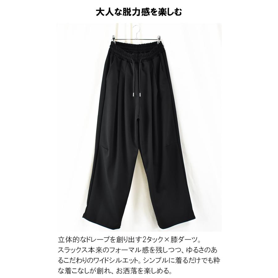 ワイドパンツ メンズ スラックス 黒 ツータックスラックス 2 ワイドパンツ メンズ スラックス 黒 ツータックスラックス 2