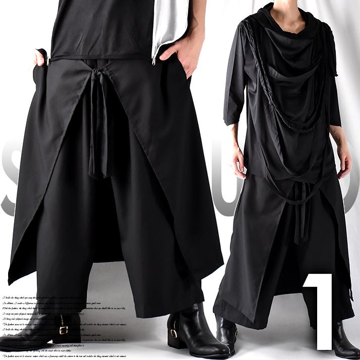 正規品 ガウチョパンツ ワイドパンツ スカート巻き メンズ モード系 レイヤードパンツ アンクルパンツ クロップドパンツ スカーチョ 重ね着 大きいサイズ 限定製作 Www Kslcity Com My
