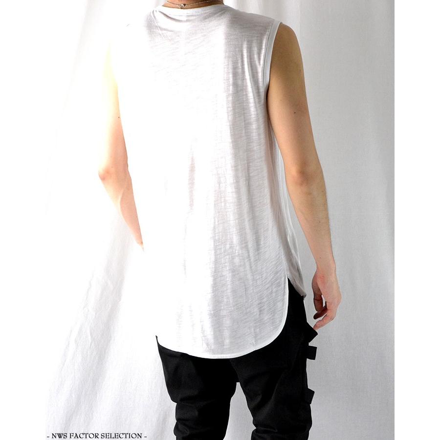 タンクトップ メンズ おしゃれ モード系 ノースリーブ Tシャツ 変形 Uネック 無地 韓国 ファッション トップス 夏 Nws Sts Nws Factor 通販 Yahoo ショッピング