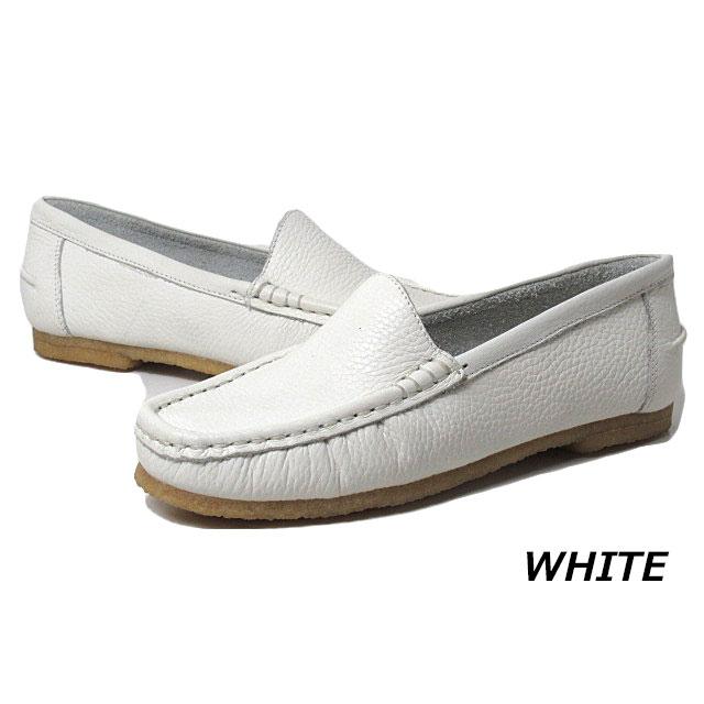 Hush Puppies モカシンシューズ天然革ホワイト