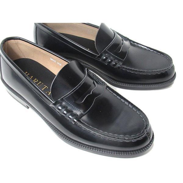 ハルタ HARUTA 906 牛革コインローファー ブラック メンズ・靴 : SHOES