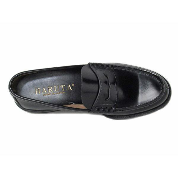 ハルタ HARUTA 906 牛革コインローファー ブラック メンズ・靴 : SHOES