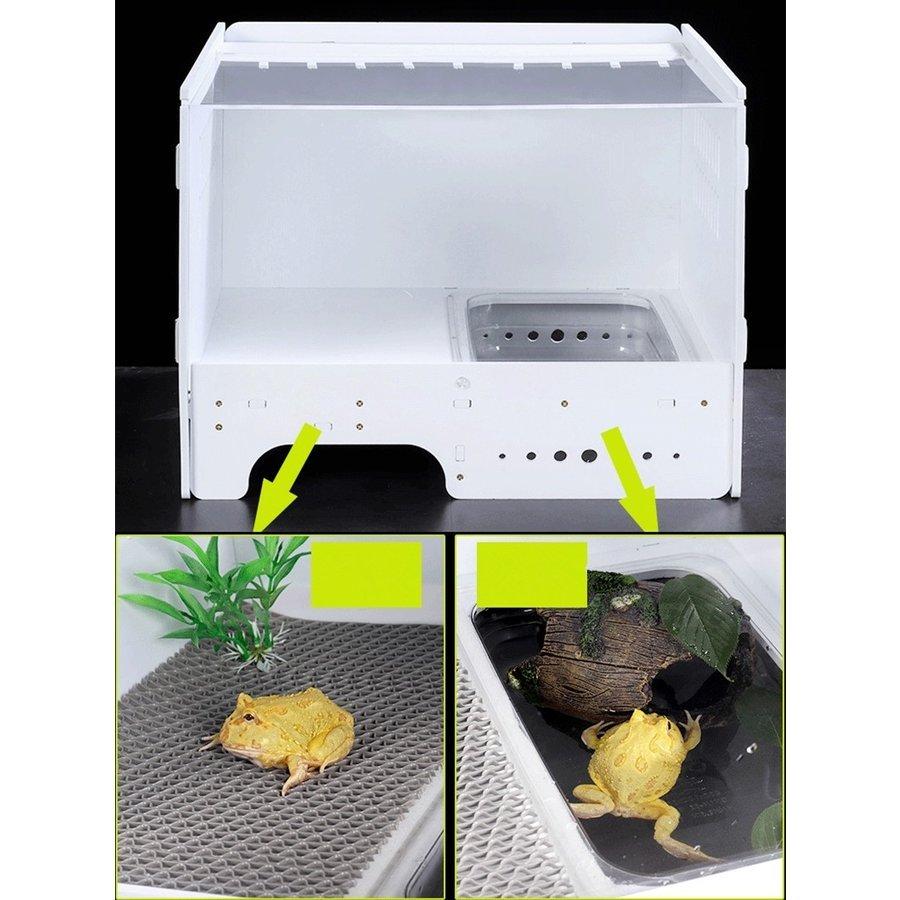 ペットの飼料箱 爬虫類 飼育容器 水陸両用ペットケージ 両生類 飼育ケース カメ