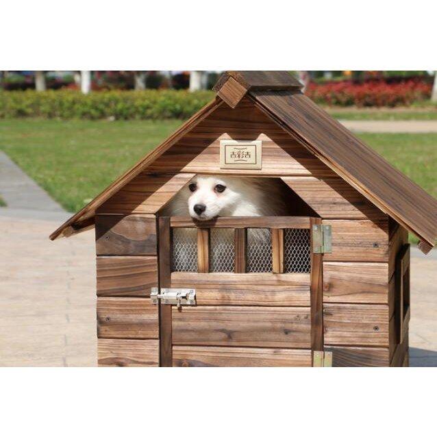 売り出し半額 外飼い屋外ハウス お庭用 天然木製 犬小屋 ペットハウス ドッグ 犬舎 三角屋根 脚付き 小型犬 中型犬 高床式設計 組み立て式 公式ファッション通販 Ssl Daikyogo Or Jp