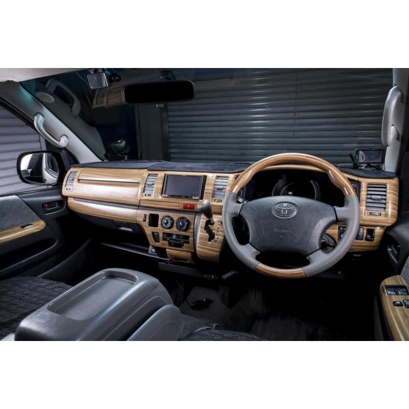 WANGAN357 TRH KDH 200 ハイエース 4型 DX 標準 ナロー インテリアパネル マット木目ウッド 茶木目 室内パネル 貼り付けタイプ | WANGAN357 | 04