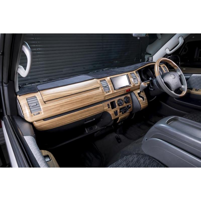 WANGAN357 TRH KDH 200 ハイエース 4型 DX 標準 ナロー インテリアパネル マット木目ウッド 茶木目 室内パネル 貼り付けタイプ | WANGAN357 | 05