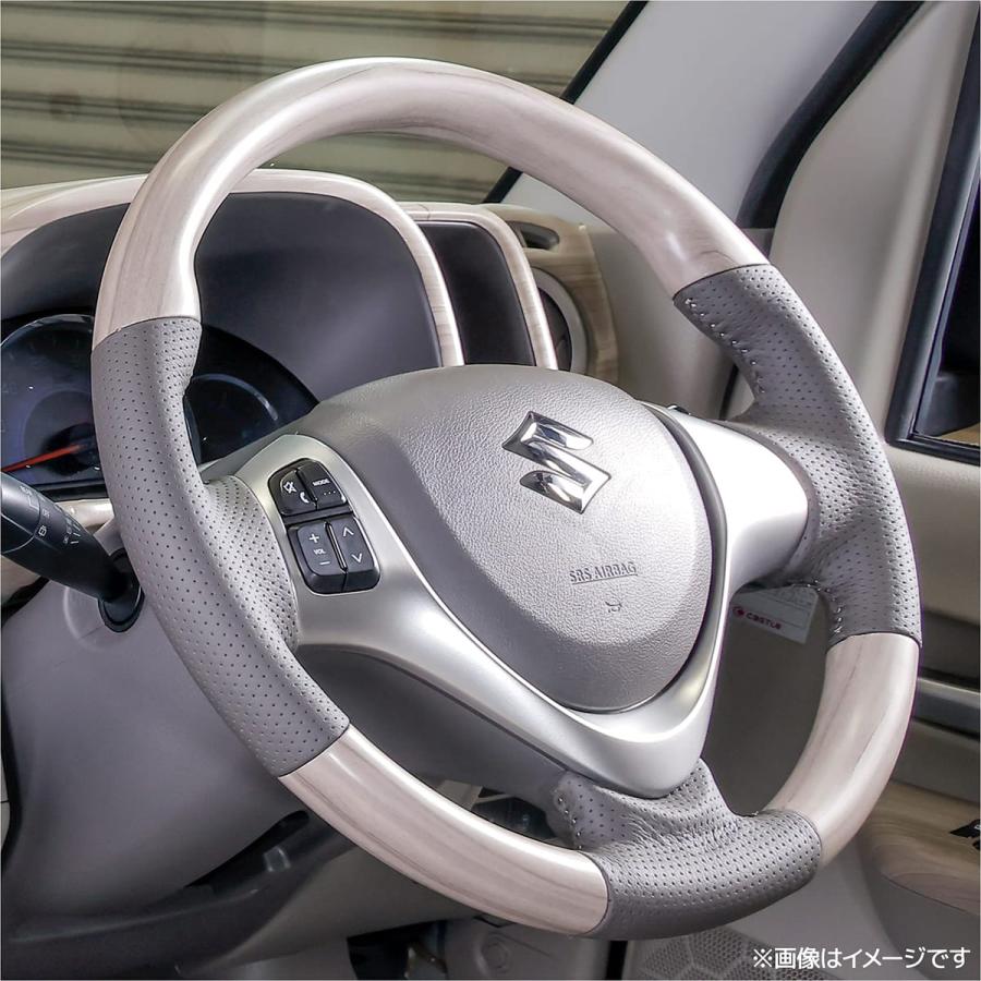 WANGAN357 DA17W エブリーワゴン エブリイワゴン  白木目 マット白木目ウッド ホワイトウッド ウッドコンビ ステアリング ハンドル | WANGAN357 | 15