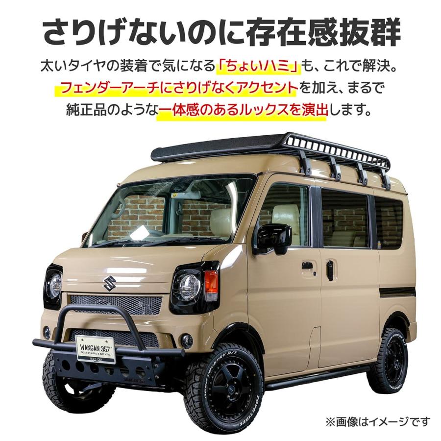 WANGAN357 DA17V DA17W エヴリィバン エヴリィワゴン オーバーフェンダー フェンダーモール 一台 未塗装 | WANGAN357 | 07