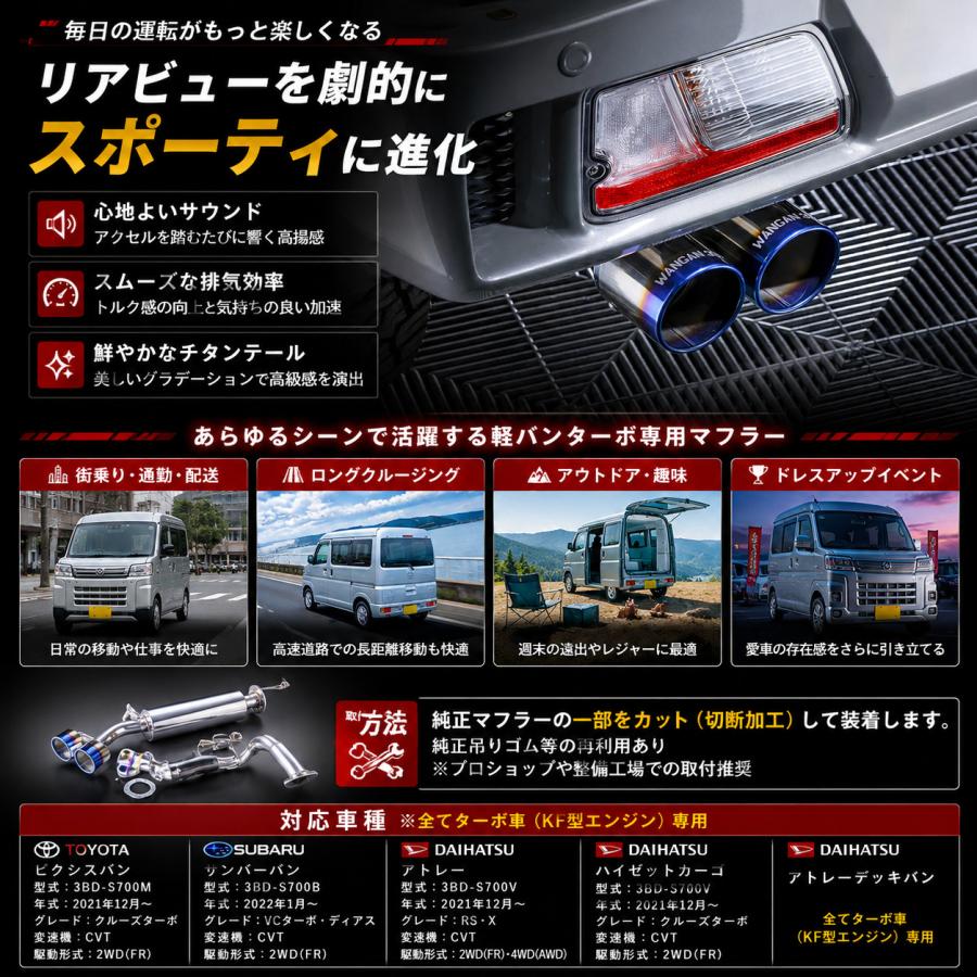 WANGAN357 車検対応 スポーツマフラー アトレー ハイゼット S700V