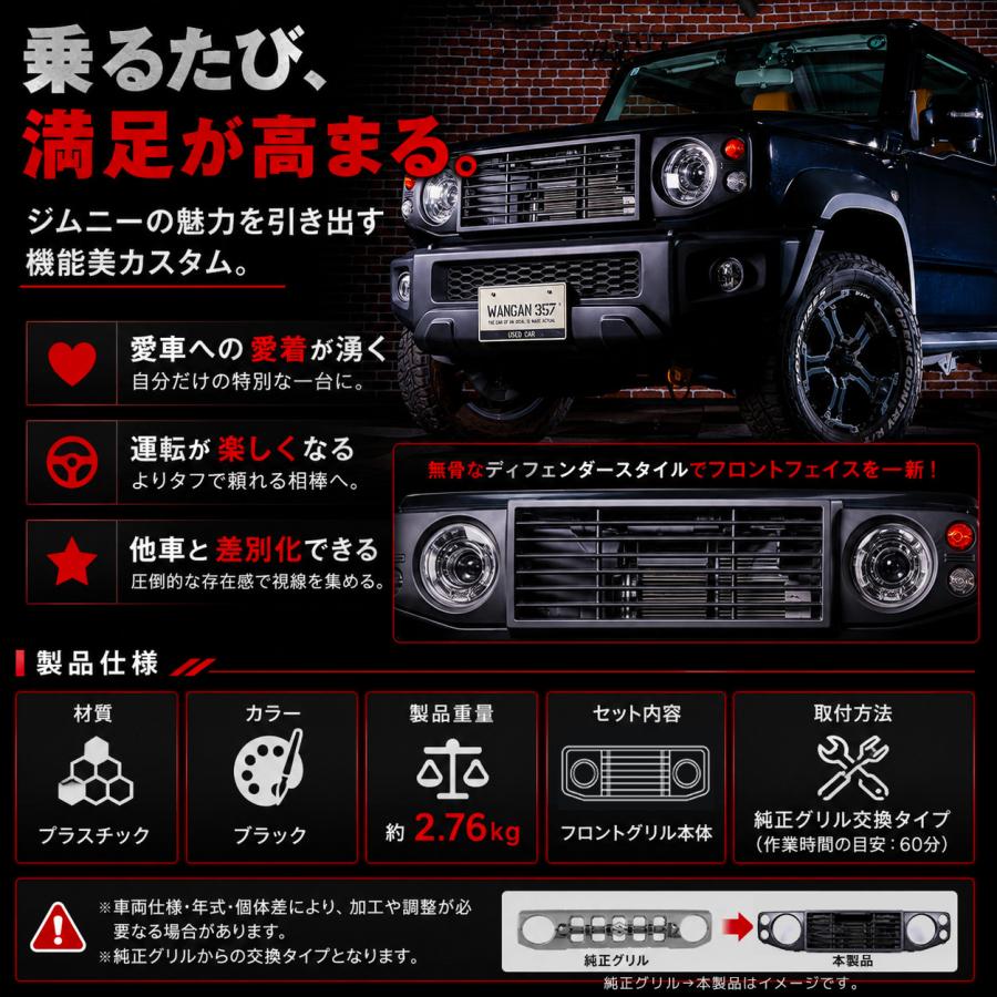 JB64W JB74W JC74W ジムニー シエラ ノマド フロントグリル レトロ