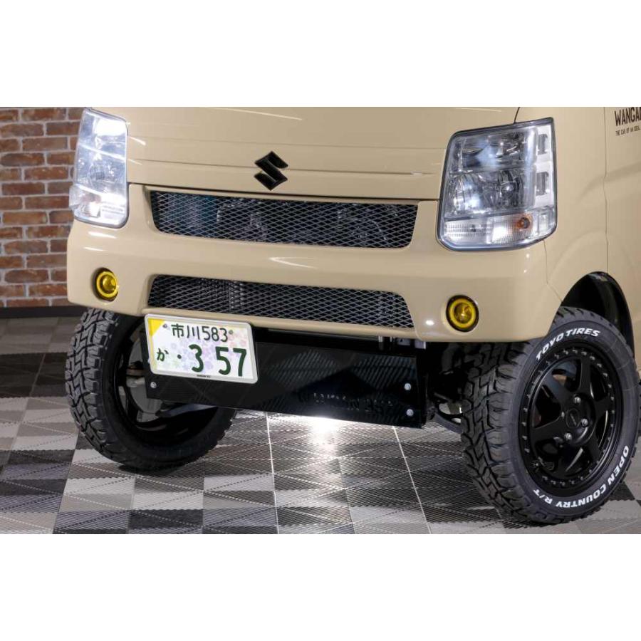 WANGAN357 【WANGAN357ロゴあり】軽自動車 黒 ナンバーフレーム 前後2