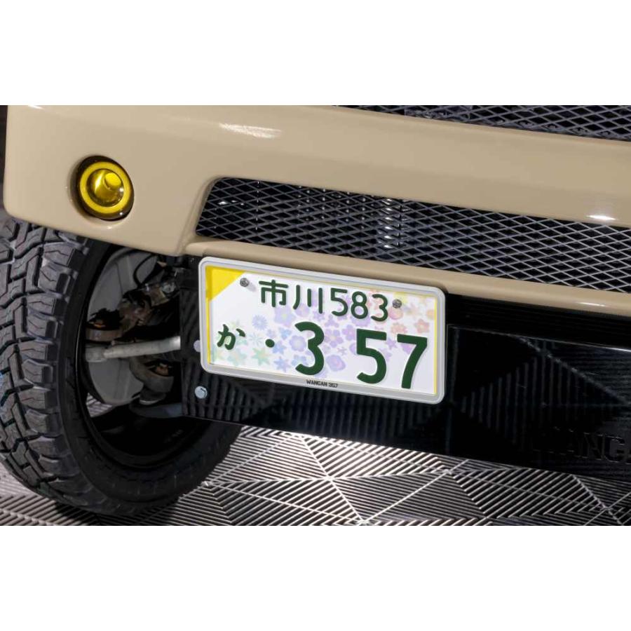 WANGAN357 【WANGAN357ロゴあり】軽自動車 黒 ナンバーフレーム 前後2