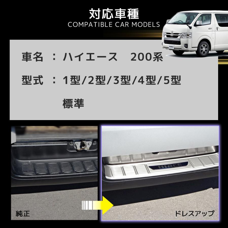 ハイエース 200系 リア バンパー スカッフ プレート ガード ステンレス