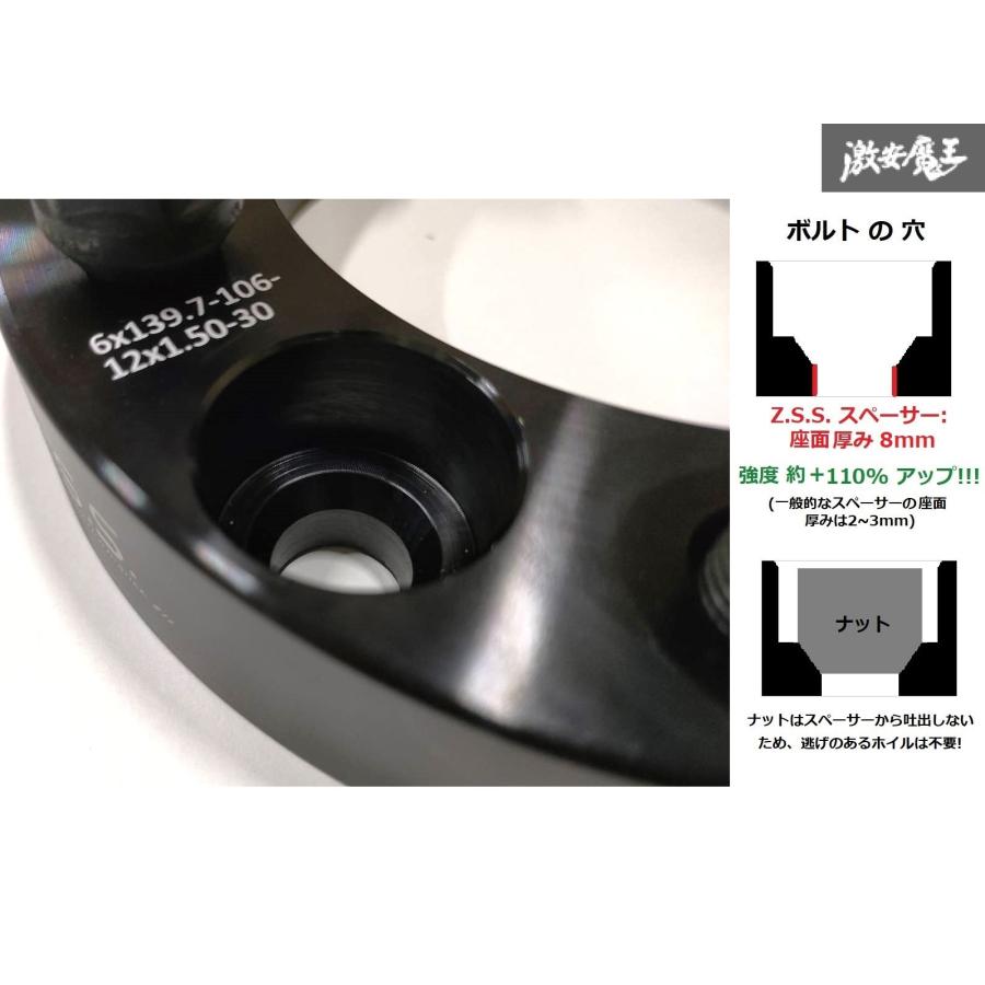 Z.S.S. AP 30mm ワイドトレッドスペーサー ハイエース200系 6穴 PCD139.7 φ106 M12×P1.5ハイラックス｜nxtrm｜03