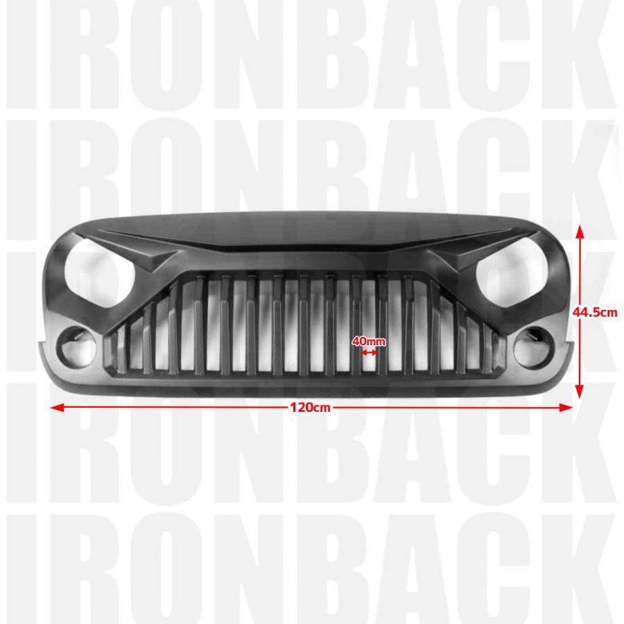 IRONBACK ラングラー JK アングリー フロント グリル ジープ バッド