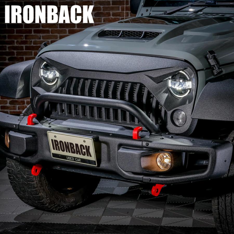 IRONBACK ラングラー JK アングリー フロント グリル ジープ バッド