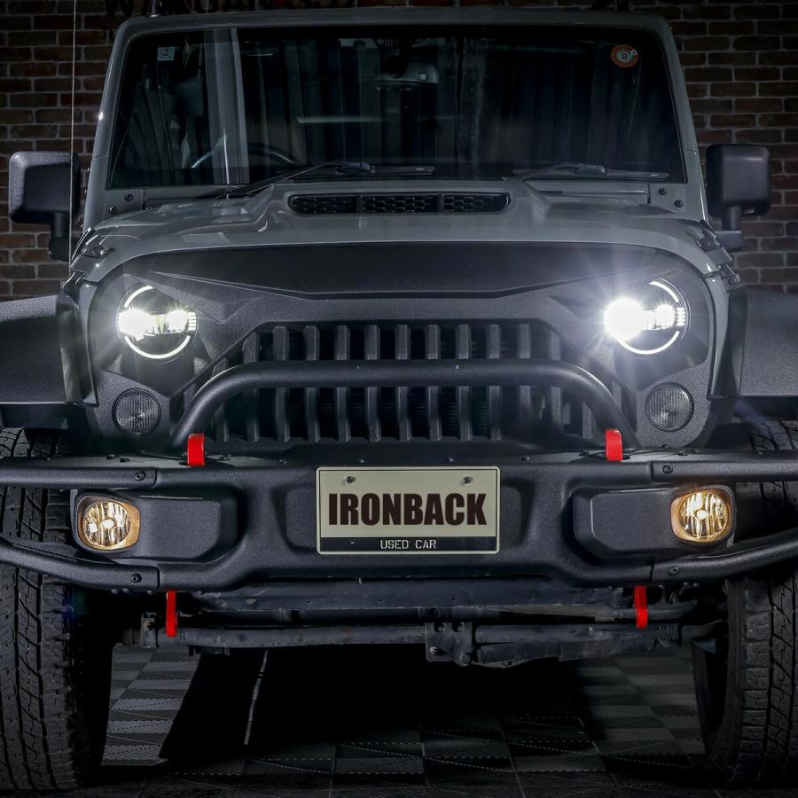 IRONBACK ラングラー JK アングリー フロント グリル ジープ バッド