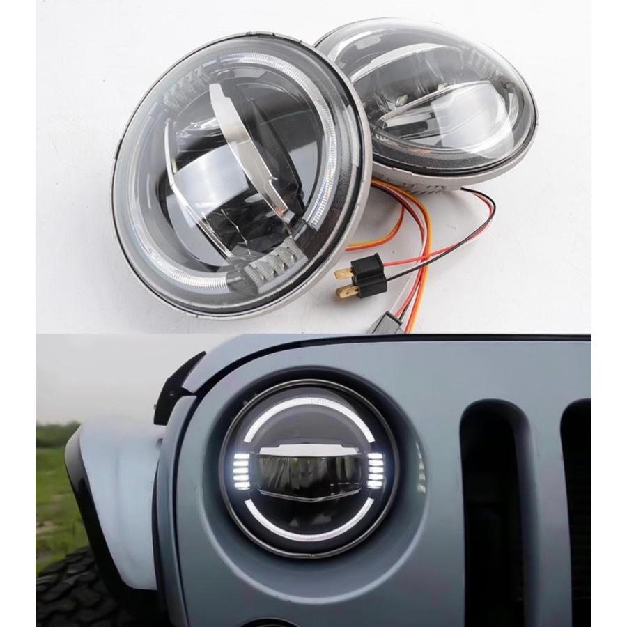 IRONBACK ラングラー JK JLスタイル LED ヘッドライト イカリング