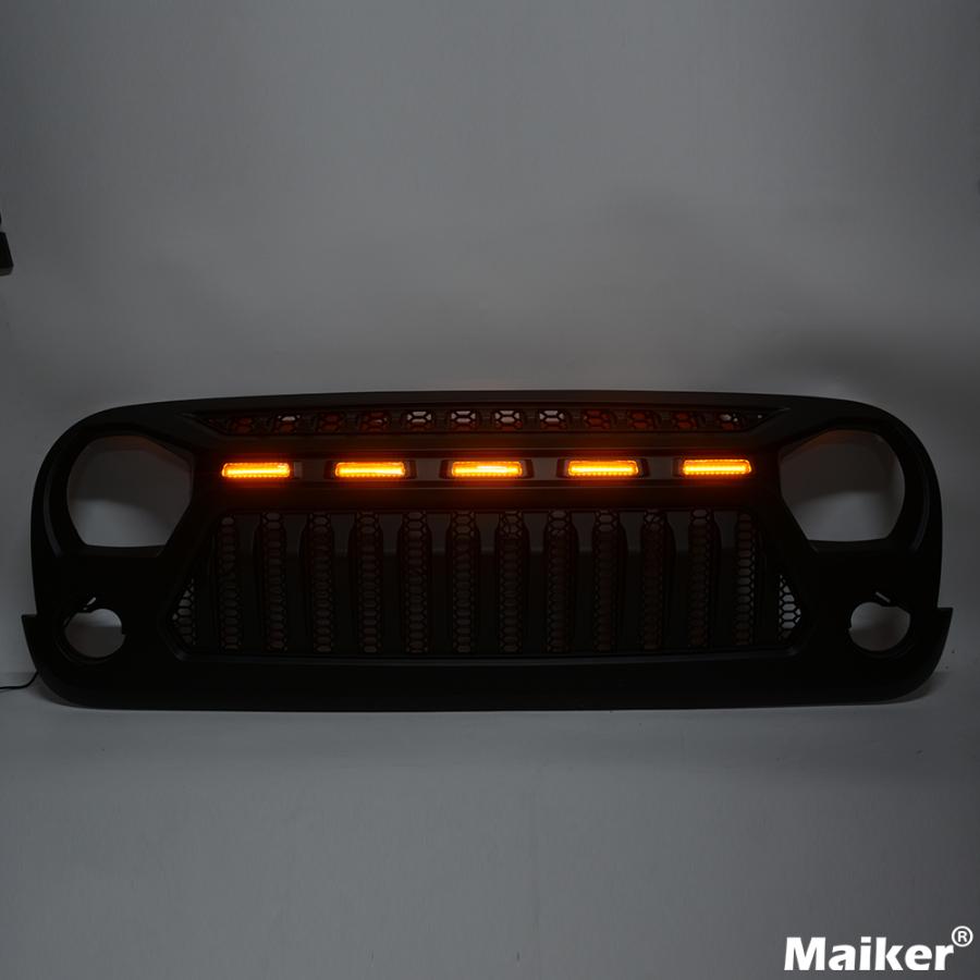 IRONBACK ジープ ラングラー JK フロントグリル ライト付き メッシュ