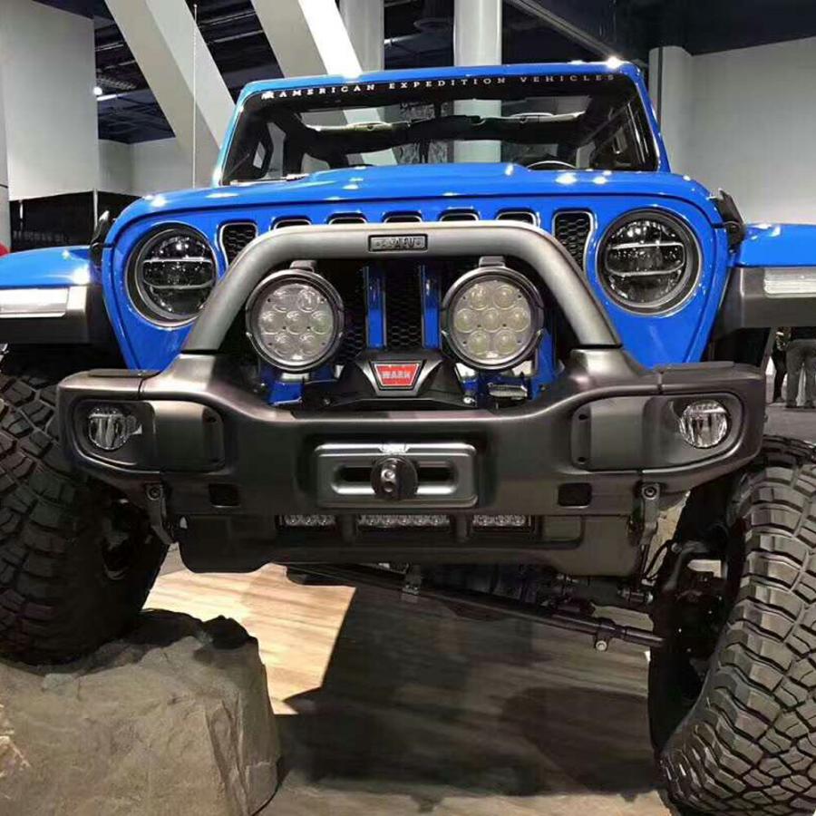 IRONBACK ジープ ラングラー JL グラディエーター JT 用 A3V-スタイル フロント バンパー (ショート タイプ) スチール製 JEEP WRANGLER GLADIATORの画像