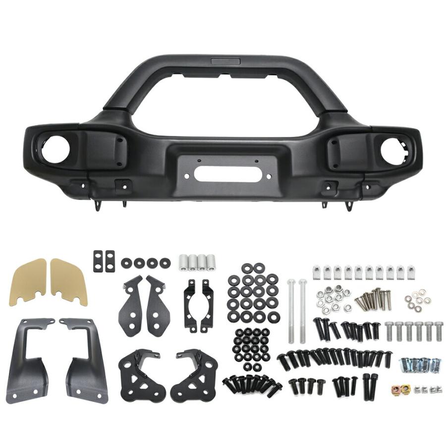 IRONBACK ジープ ラングラー JL グラディエーター JT 用 A3V-スタイル フロント バンパー (ショート タイプ) スチール製 JEEP WRANGLER GLADIATORの画像
