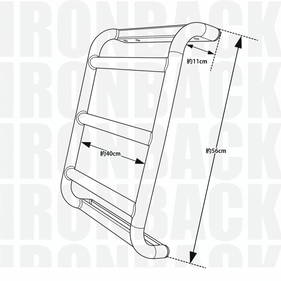 IRONBACK ジープ ラングラーJL/JK サイドラダー 左側 ブラック アルミ