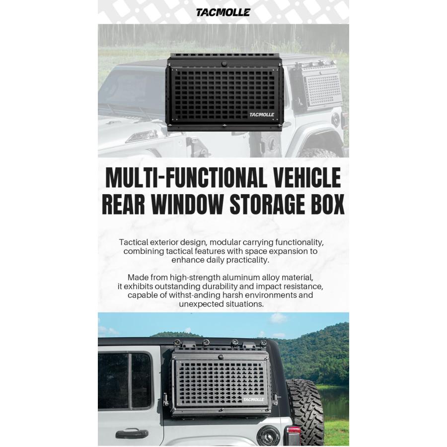 ラングラー JL TACMOLLE リアウィンドウ 収納ボックス テーブル 左右どちらでも使える アウトドア ジープ JEEP WRANGLER | WF PERFORMANCE | 10