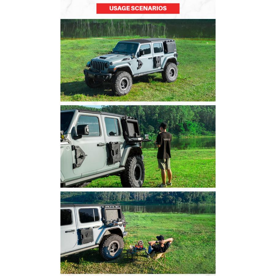 ラングラー JL TACMOLLE リアウィンドウ 収納ボックス テーブル 左右どちらでも使える アウトドア ジープ JEEP WRANGLER | WF PERFORMANCE | 13
