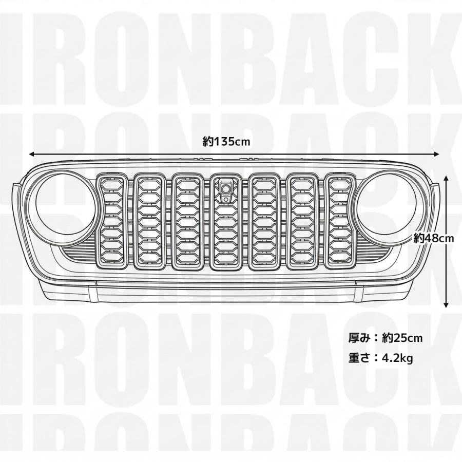 IRONBACK JEEP ラングラー JL JT 2024スタイル 7スロット フロント
