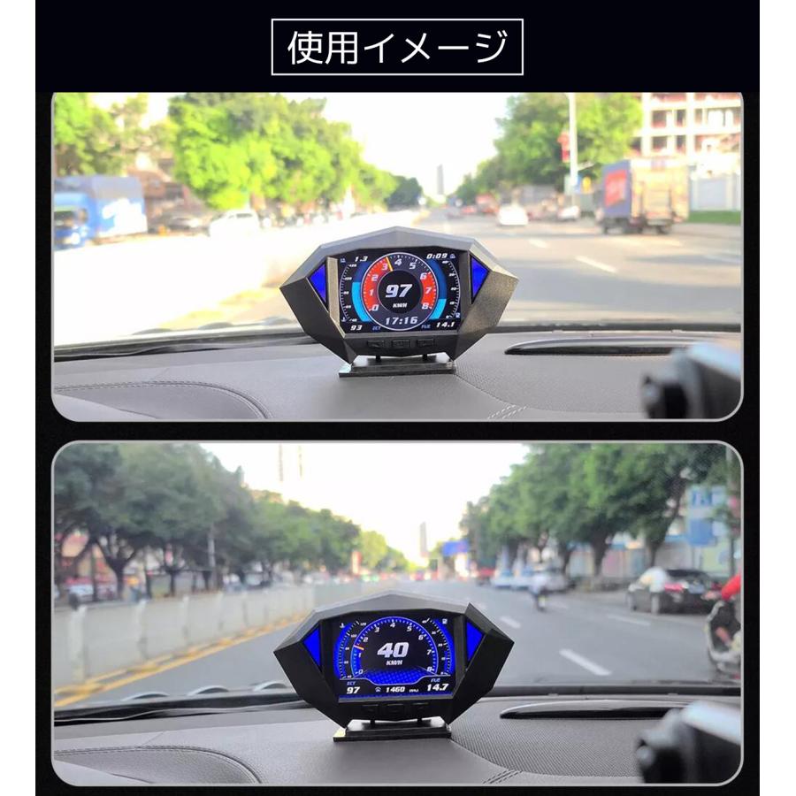ヘッドアップディスプレイ スピードメーター 最先端 多機能メーター HUD メーター GPS OBD 傾斜計 3つのモード