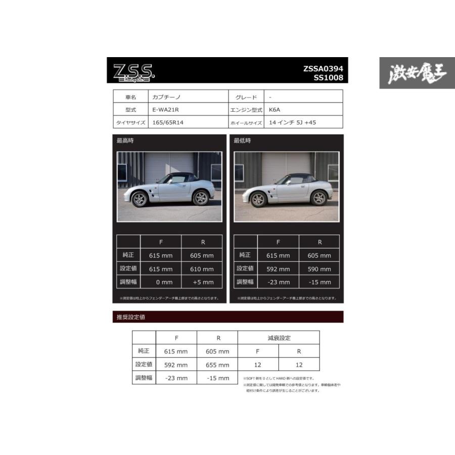 Z.S.S. カプチーノ EA11R EA21R Z.S.S. SUZUKI スズキ Rigel 全長調整