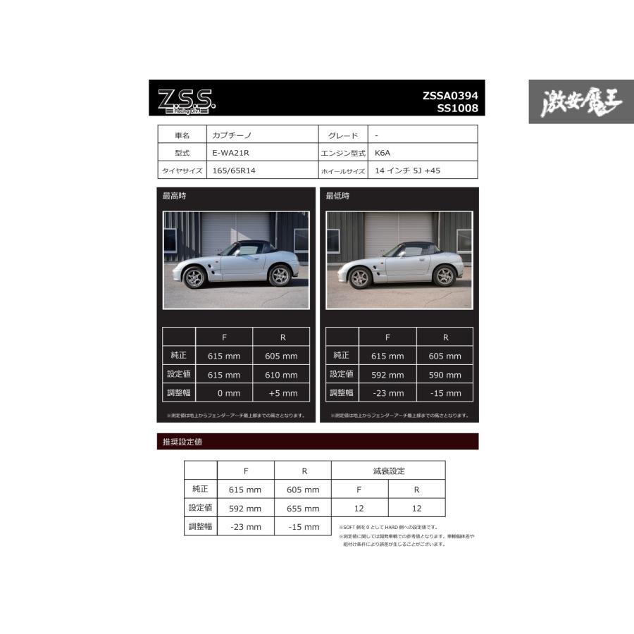 Z.S.S. カプチーノ EA11R EA21R Z.S.S. SUZUKI スズキ Rigel 全長調整
