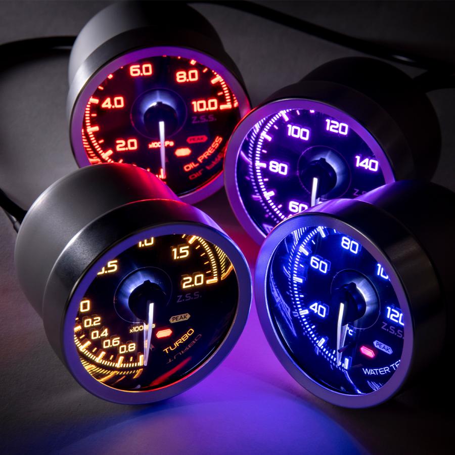 Z.S.S. 油温計 メーター 0℃-150℃ 7色 7カラー 60mm 12V MC メーター V3