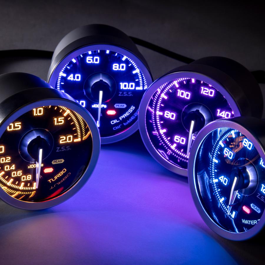 Z.S.S. ブースト計 60mm 12V 7色 7カラー MCメーター V3 0kPa-2.0kPa