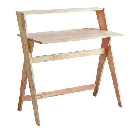 デスク 幅93.5cm 天然木 木製 無垢材 コンパクト パソコンデスク