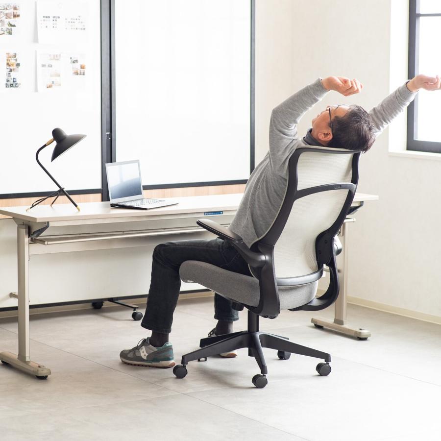 デスクチェア 肘掛け キャスター付き 回転 昇降式 黒脚 ブラック