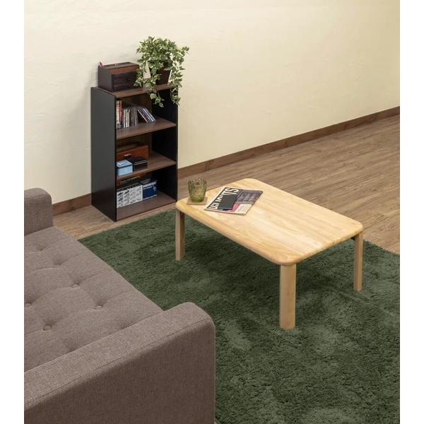 ブラウン木製センターテーブル センターテーブル 幅75cm 奥行50cm 木製 天然木 無垢材 ブラウン