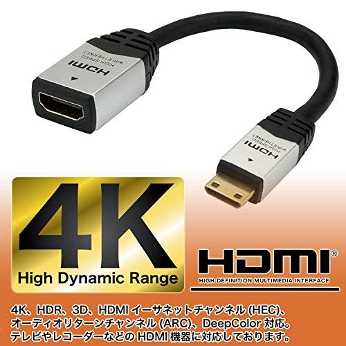 ホーリック HDMI-HDMIミニ変換アダプタ 7cm シルバー HCFM07-010
