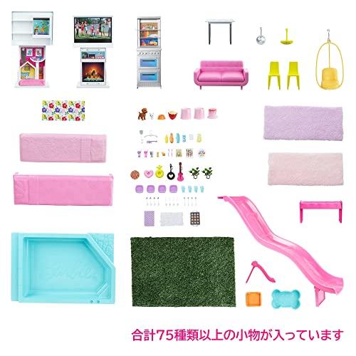 バービー(Barbie) ドリームハウス ライトとサウンドでたのしむ プールとエレベーターつきのおうち 着せ替え人形ハウス・アクセサリー付き3歳 ドリームハウス