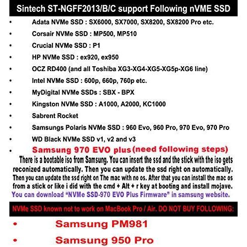Sintech ST-NGFF2013-C NGFF M。2 PCIe SSDアダプタカードforアップグレードSSD mz-jpu128t sd6p｜nyandemopochittenka｜02